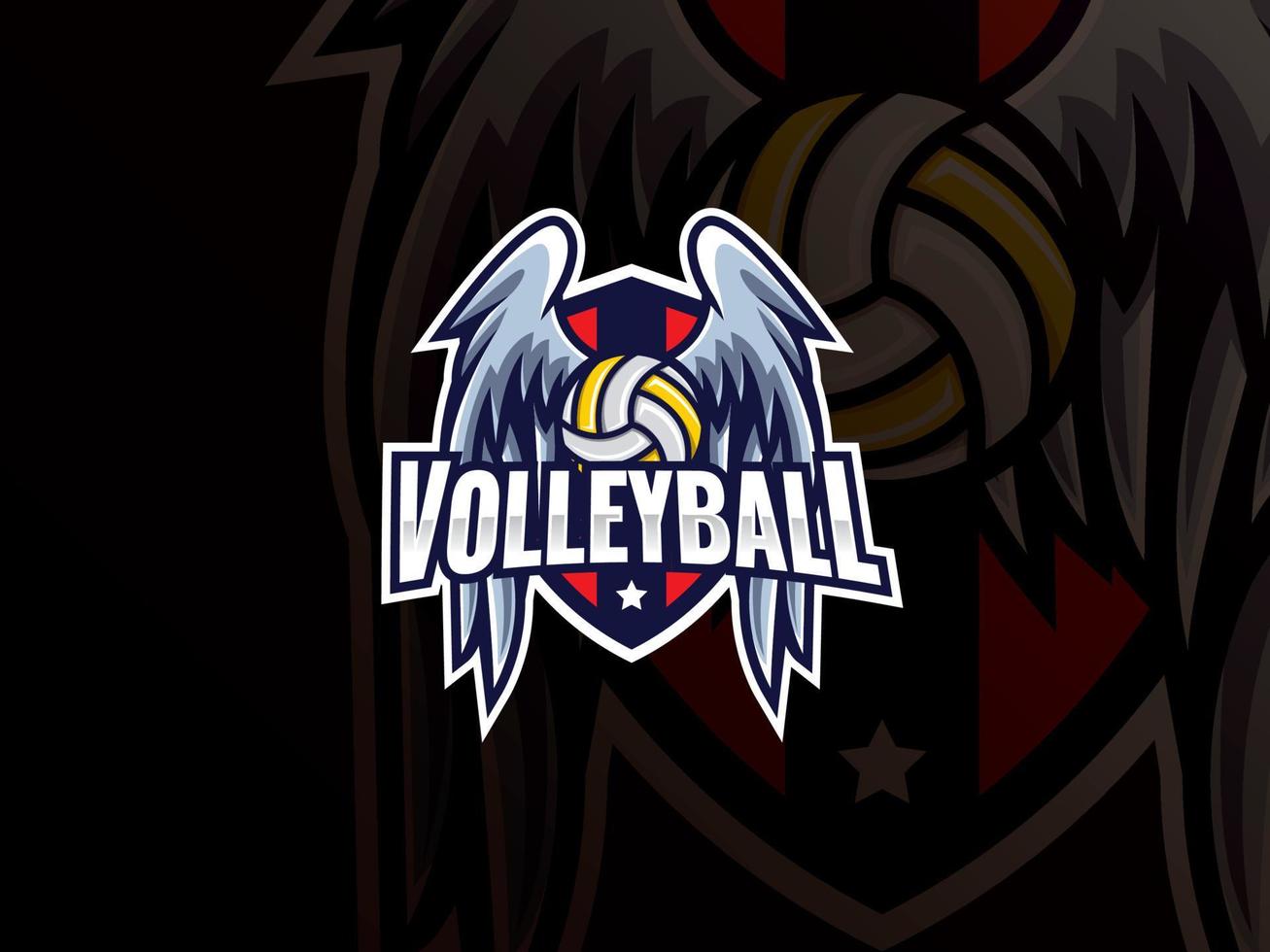 wings volleyboll sport logotyp design vektor