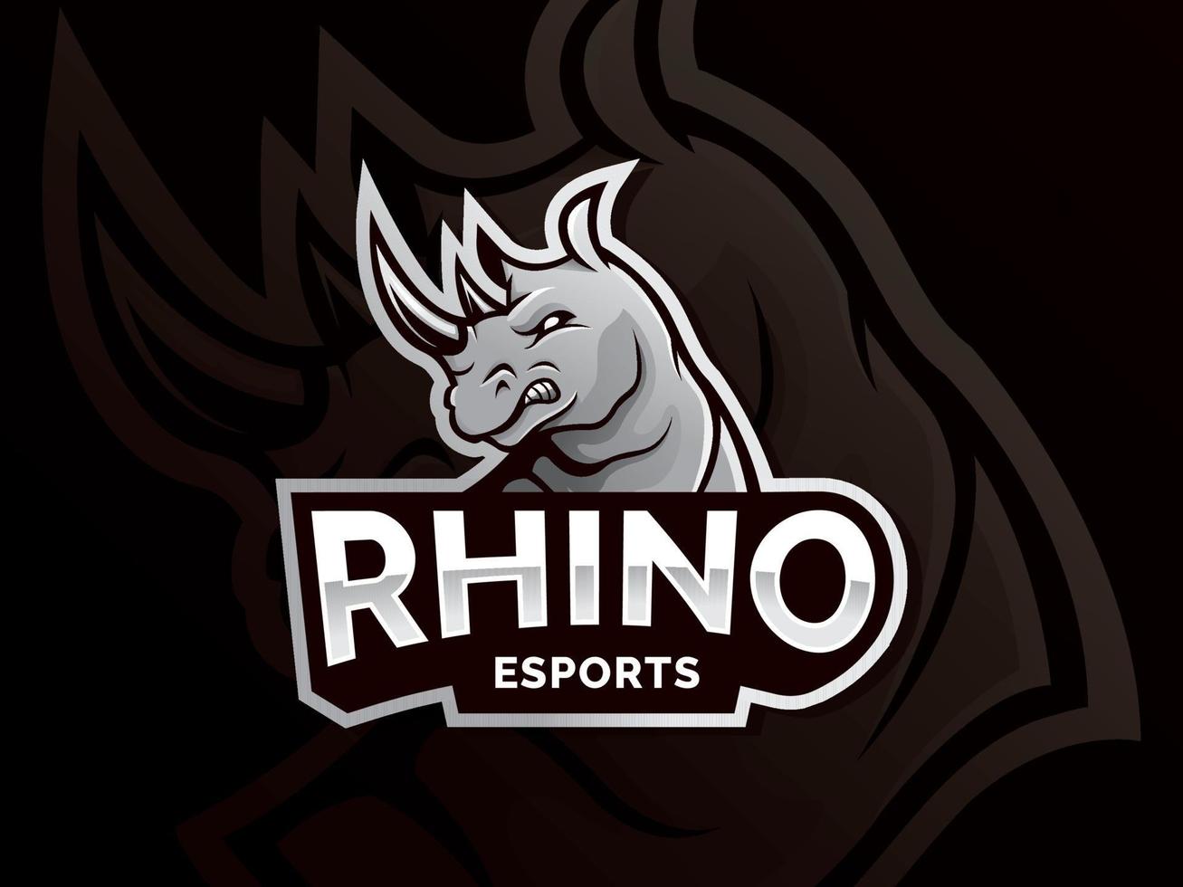 rhino esports maskottchen logo design vektor