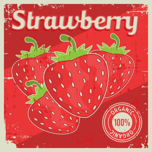 Strawberry Vintage Retro Signage vektor