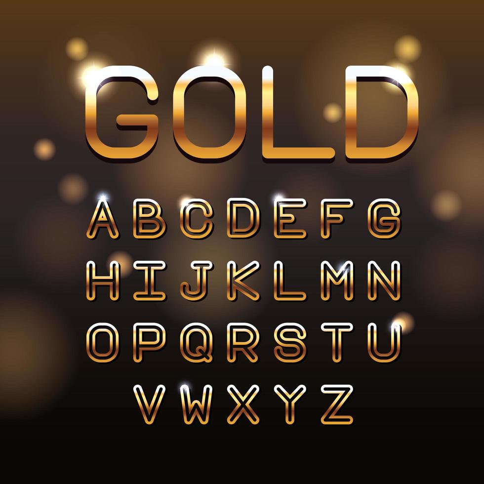 GOLD VIP Buchstaben Alphabet vektor