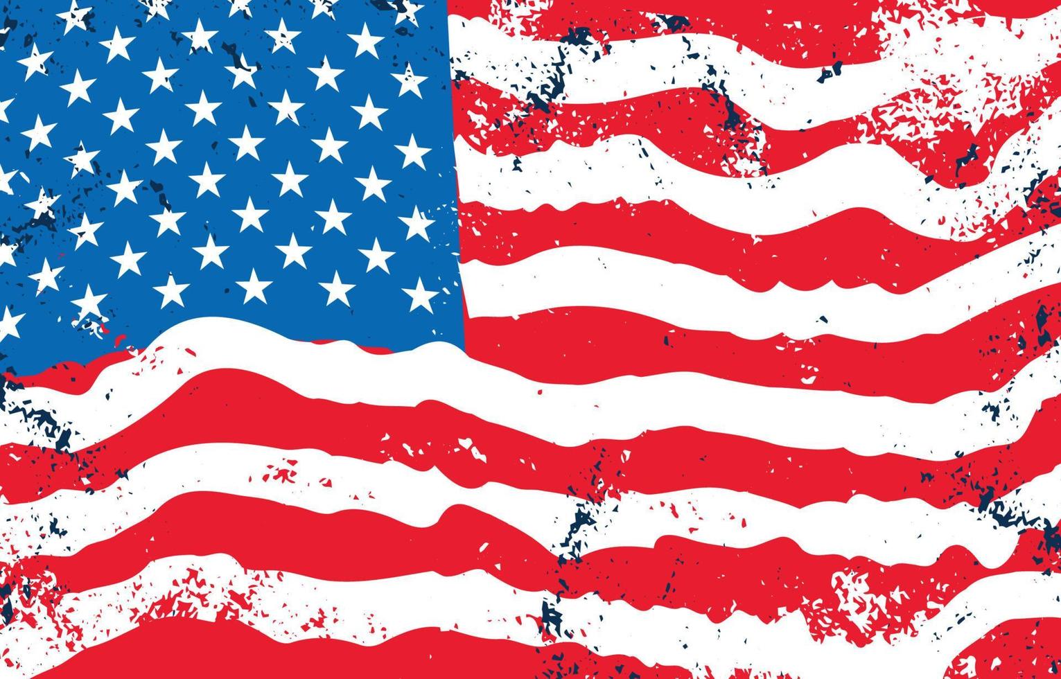 nödställda amerikanska flaggan doodle vektor