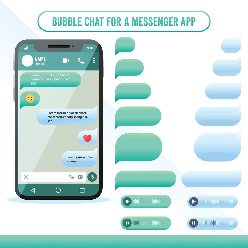 Chat-Messenger-App mit Verlaufsblase vektor