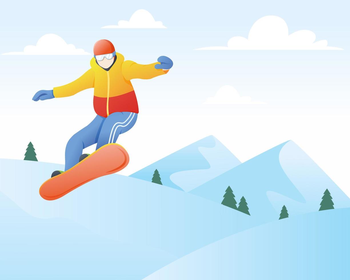 vektor illustration av snowboardåkare