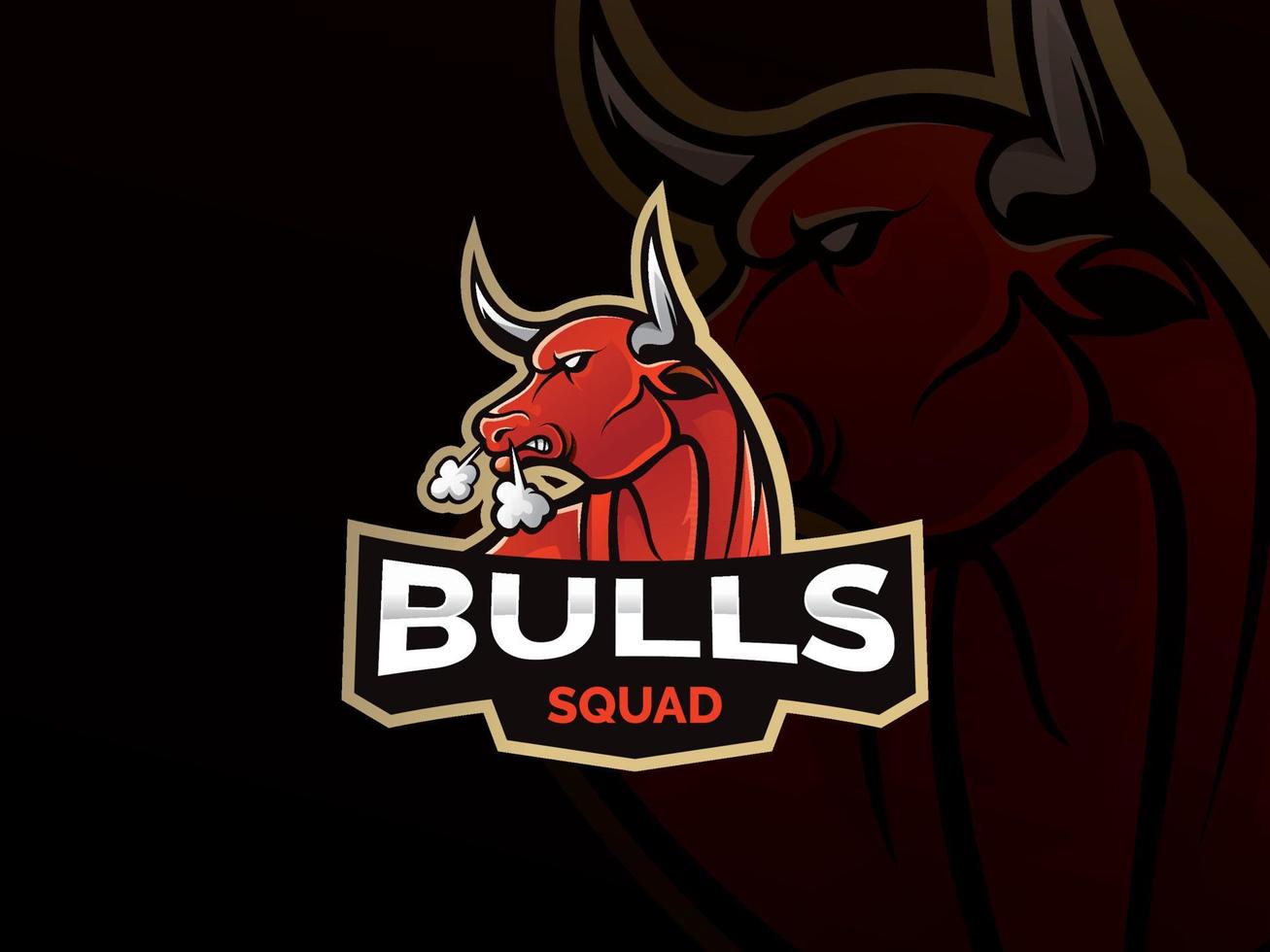 Bull Sport Gaming Maskottchen Logo Vorlage vektor