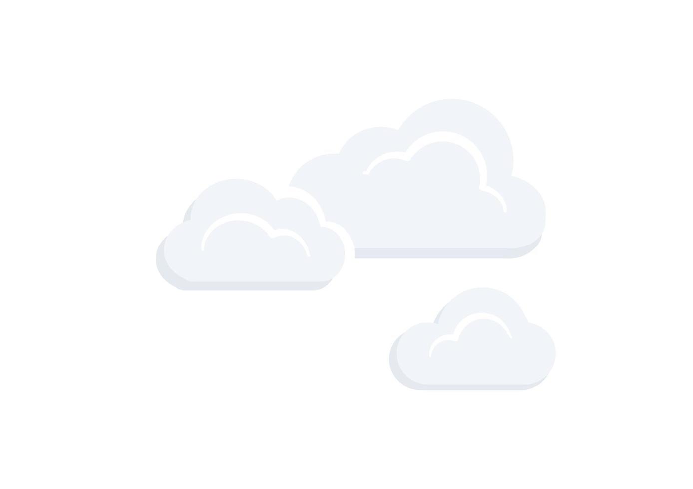 Cartoon-Wolkenvektor auf weißem Hintergrund vektor