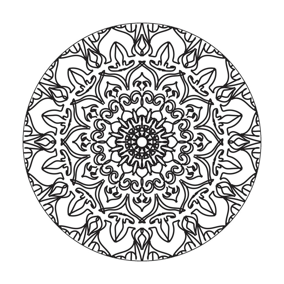 Sammlungen kreisförmiges Muster in Form eines Mandalas für Henna, Mehndi, Tattoos, Dekorationen. dekorative Dekoration im ethnisch-orientalischen Stil. Malbuchseite. vektor