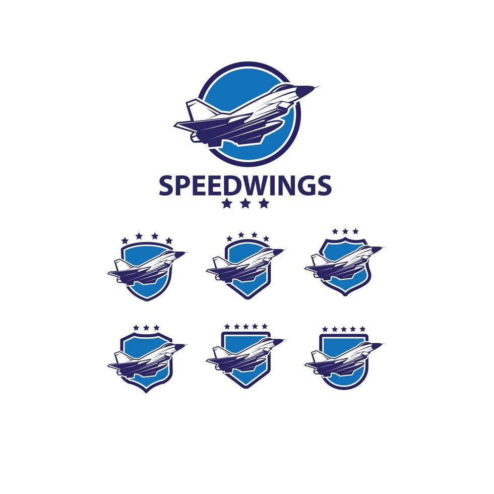 speed wings logotyp set vektor