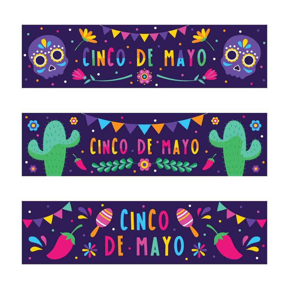 cinco de mayo-banneruppsättning vektor