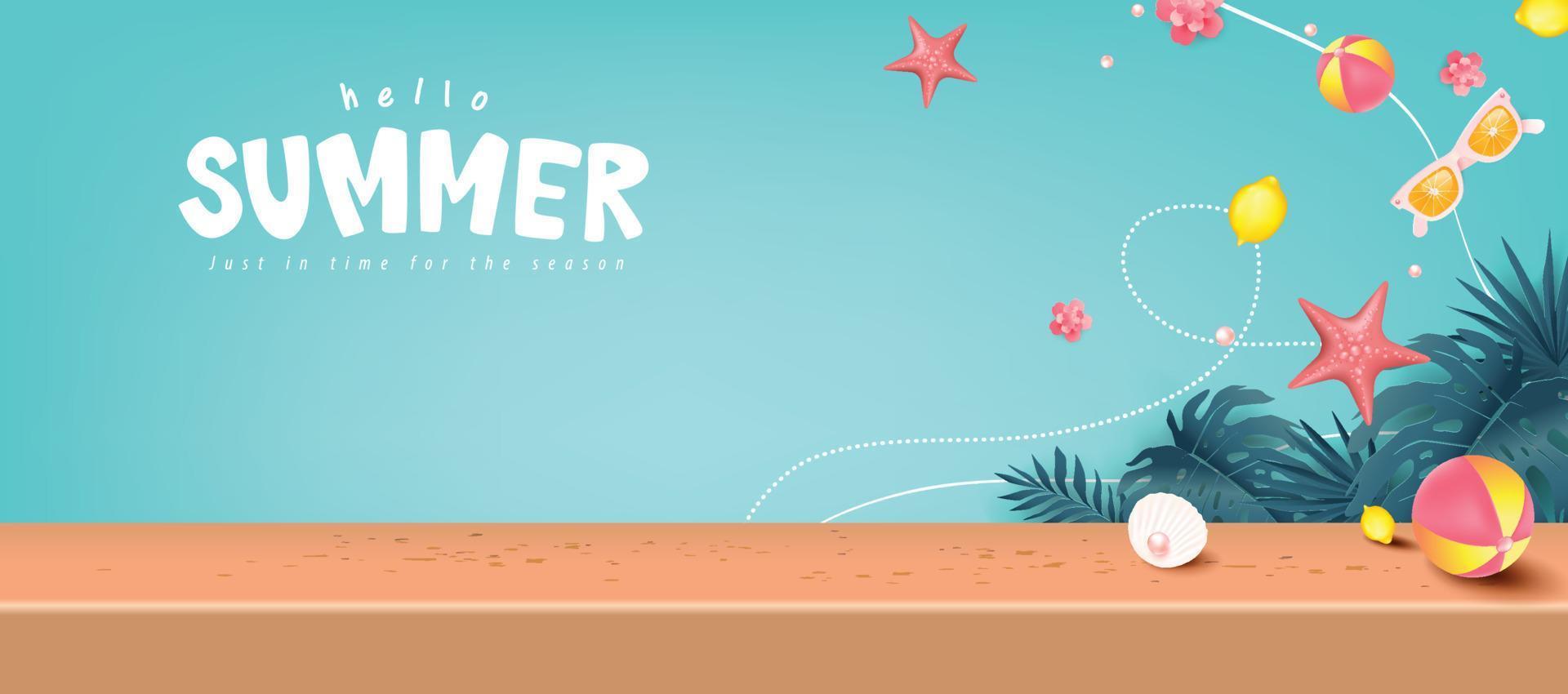 kopiera utrymme färgglada sommar strand vibb bakgrund layout banner design vektor