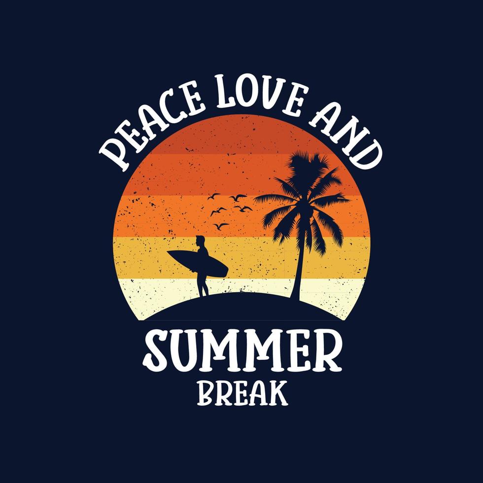 Sommer-Typografie-T-Shirt-Design vektor