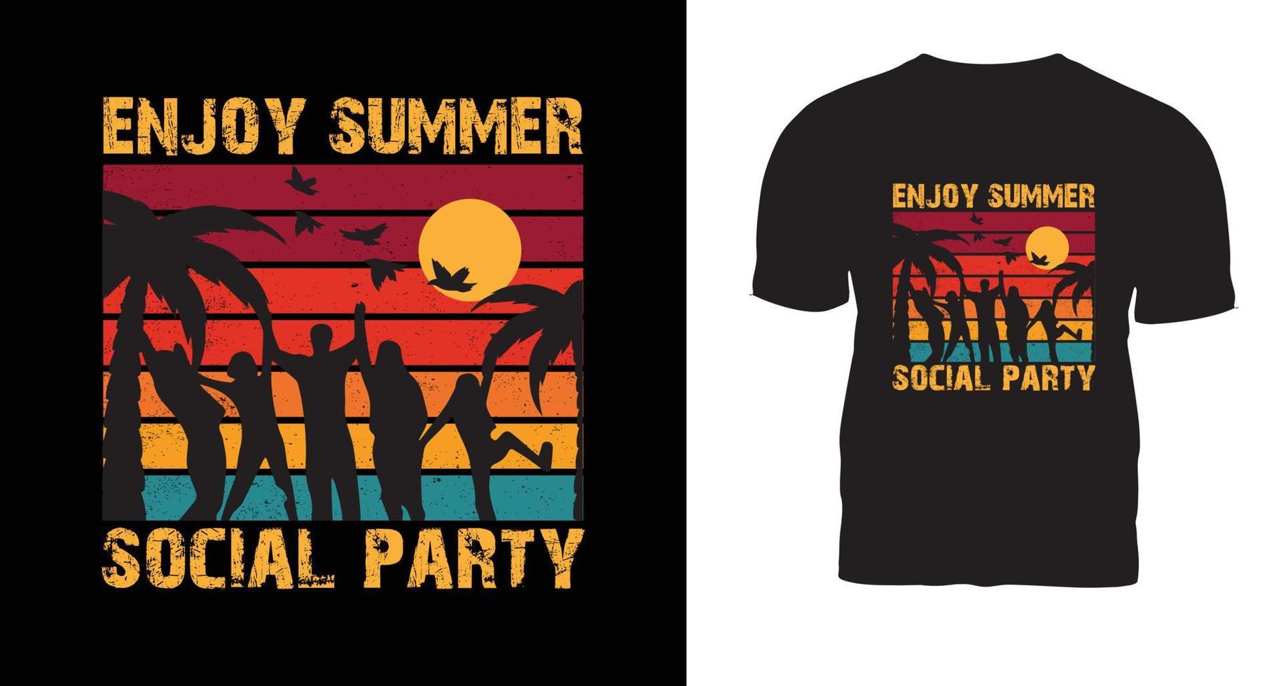 Sommer-Typografie-T-Shirt-Design vektor