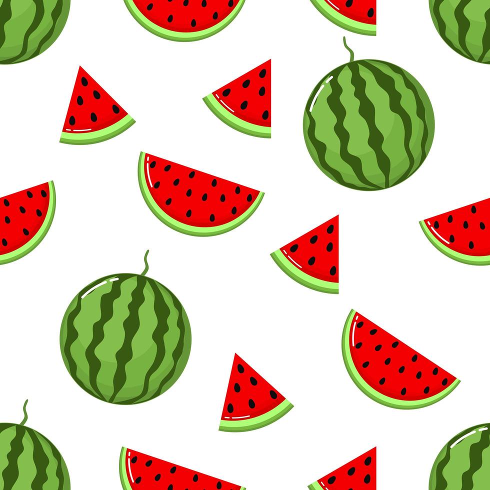 röda vattenmelonskivor Seamless Pattern vektor