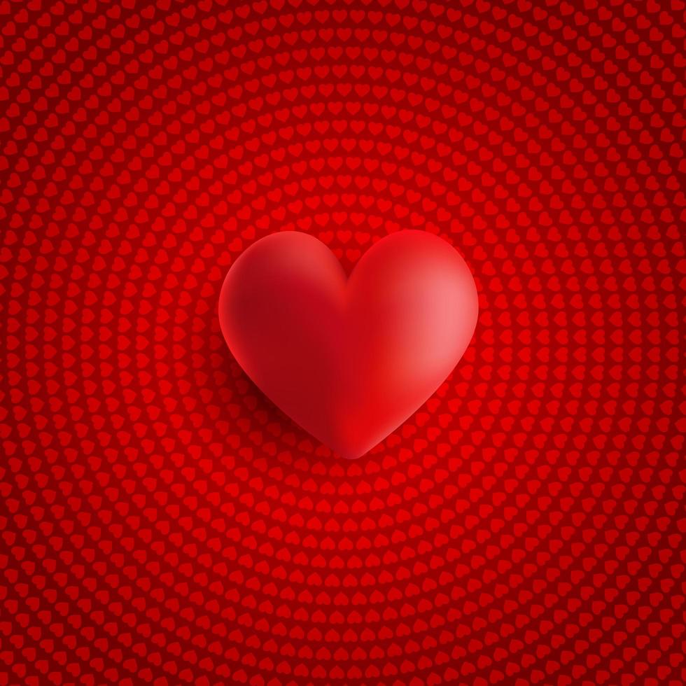 Valentinstaghintergrund mit Herzen 3d vektor