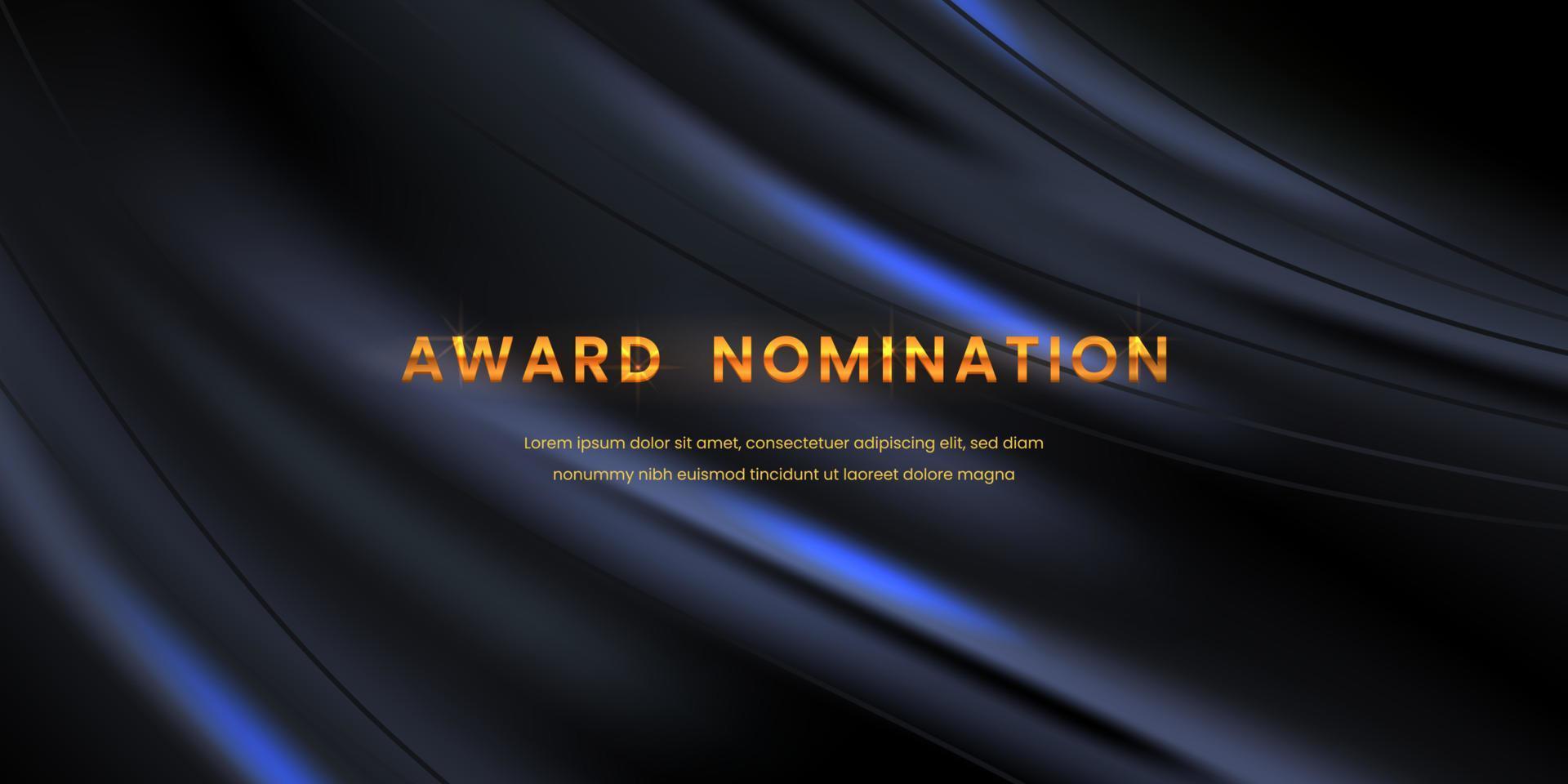 elegant lyx våg mörkblå pris nominerade framgång bakgrund. presentation för musik- eller filmfestival vektor