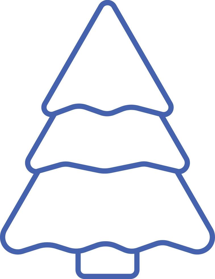 Weihnachtsbaum-Symbol blauer Umriss vektor