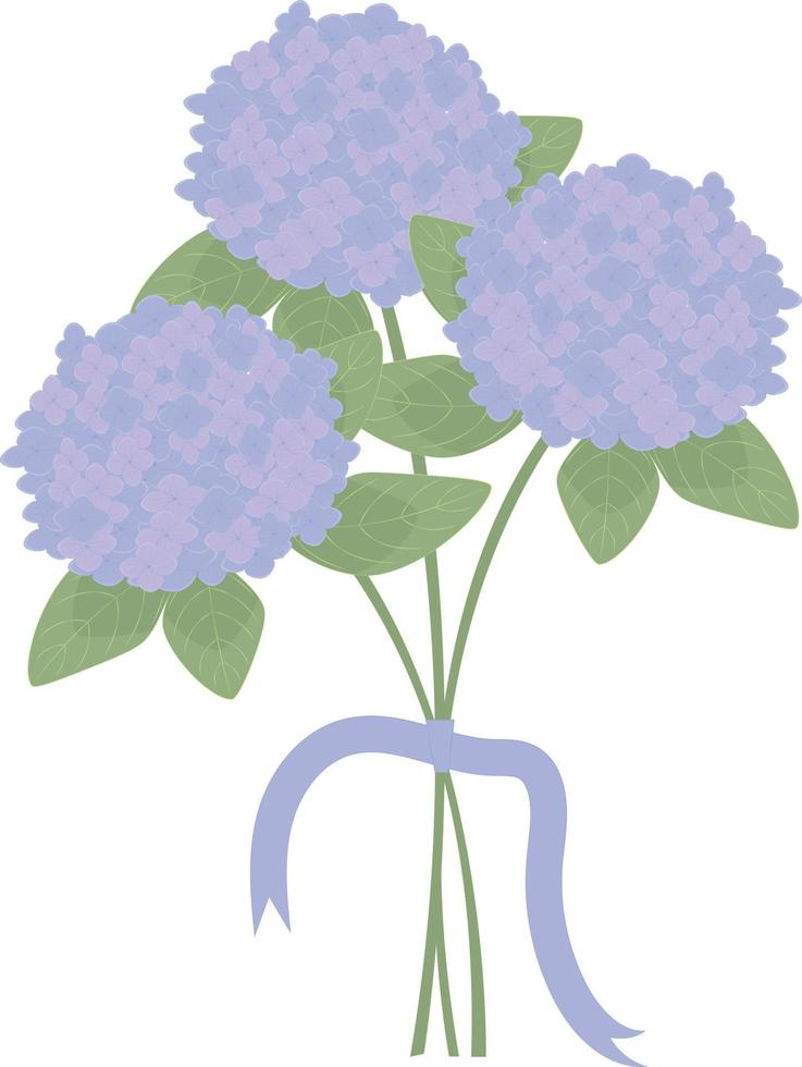 dekorativt element bukett av lila hortensia vektor