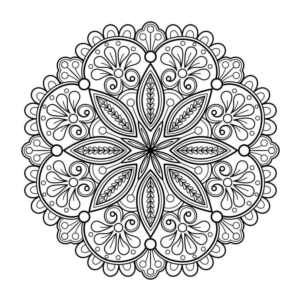 Vektor abstrakte Mandala-Muster. Kunst an der Wand. Malbuch Spitzenmuster das Tattoo. Design für ein Tapetenfarbenhemd und Fliesenaufkleberdesign, dekoratives Kreisornament im orientalischen Ethnostil