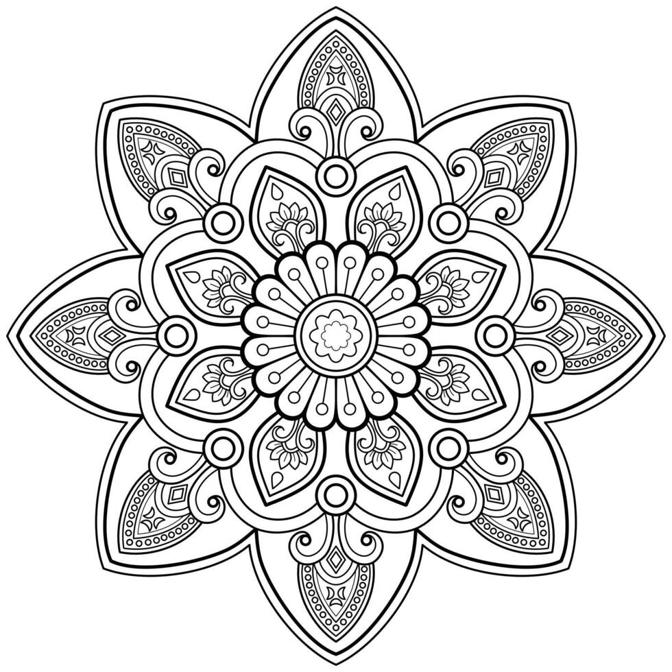 vektor abstrakt mandala mönster. konst på väggen. målarbok spetsmönster tatueringen. design för en tapetfärg skjorta och kakeldesign, dekorativ cirkelprydnad i etnisk orientalisk stil