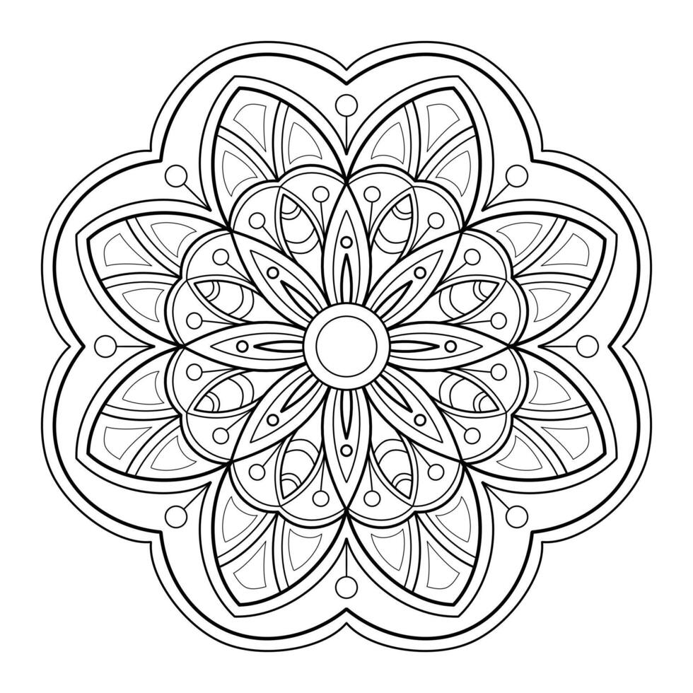 Vektor abstrakte Mandala-Muster. Kunst an der Wand. Malbuch Spitzenmuster das Tattoo. Design für ein Tapetenfarbenhemd und Fliesenaufkleberdesign, dekoratives Kreisornament im orientalischen Ethnostil