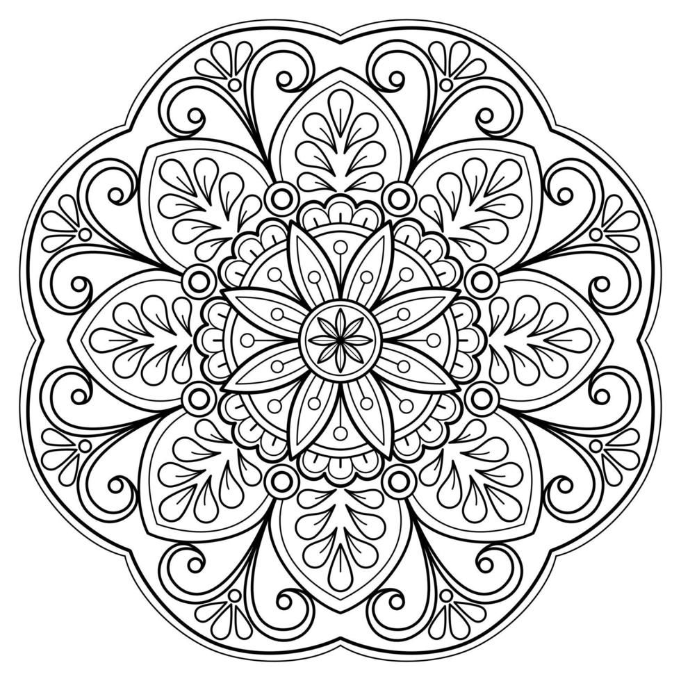 vektor abstrakt mandala mönster. konst på väggen. målarbok spetsmönster tatueringen. design för en tapetfärg skjorta och kakeldesign, dekorativ cirkelprydnad i etnisk orientalisk stil