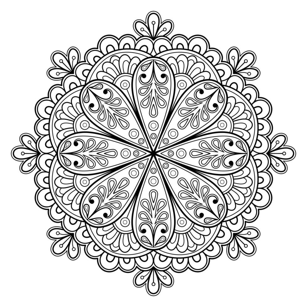 Vektor abstrakte Mandala-Muster. Kunst an der Wand. Malbuch Spitzenmuster das Tattoo. Design für ein Tapetenfarbenhemd und Fliesenaufkleberdesign, dekoratives Kreisornament im orientalischen Ethnostil