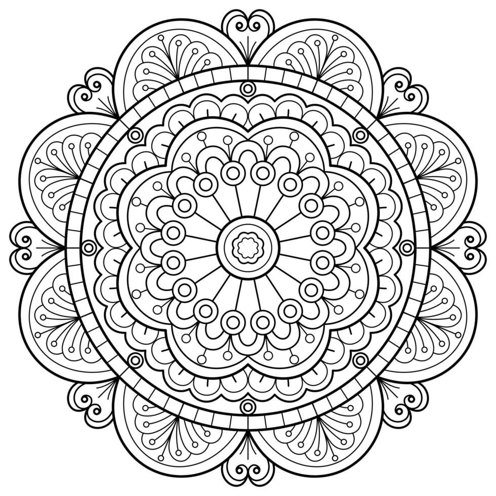 vektor abstrakt mandala mönster. konst på väggen. målarbok spetsmönster tatueringen. design för en tapetfärg skjorta och kakeldesign, dekorativ cirkelprydnad i etnisk orientalisk stil