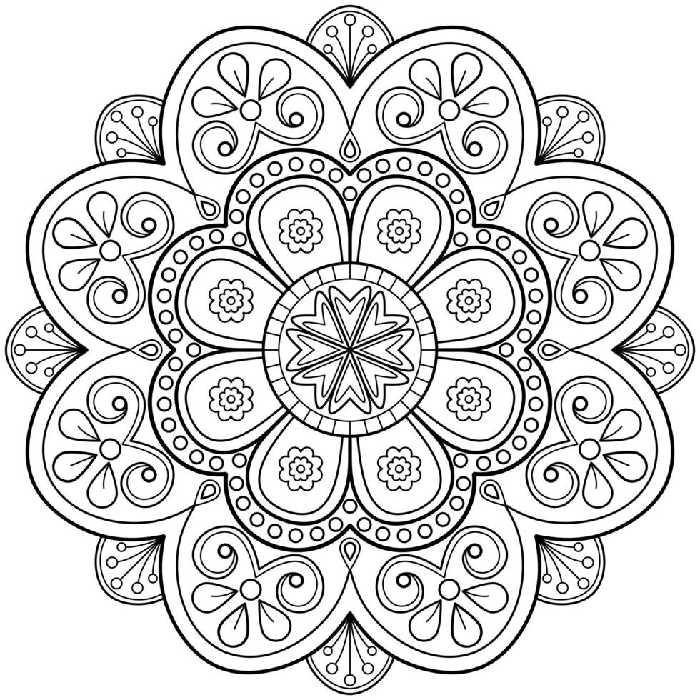 vektor abstrakt mandala mönster. konst på väggen. målarbok spetsmönster tatueringen. design för en tapetfärg skjorta och kakeldesign, dekorativ cirkelprydnad i etnisk orientalisk stil