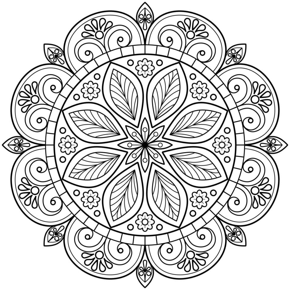 vektor abstrakt mandala mönster. konst på väggen. målarbok spetsmönster tatueringen. design för en tapetfärg skjorta och kakeldesign, dekorativ cirkelprydnad i etnisk orientalisk stil