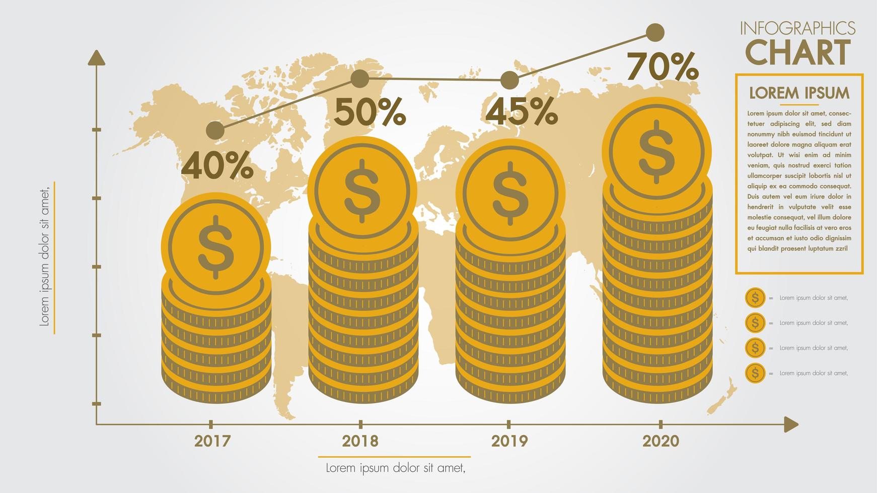 Pengar infographics designkoncept vektor