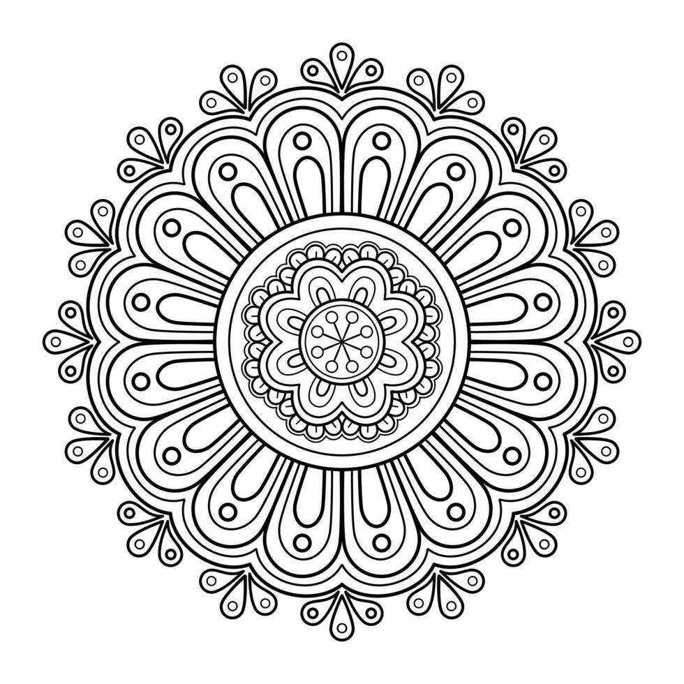 Vektor abstrakte Mandala-Muster. Kunst an der Wand. Malbuch Spitzenmuster das Tattoo. Design für ein Tapetenfarbenhemd und Fliesenaufkleberdesign, dekoratives Kreisornament im orientalischen Ethnostil