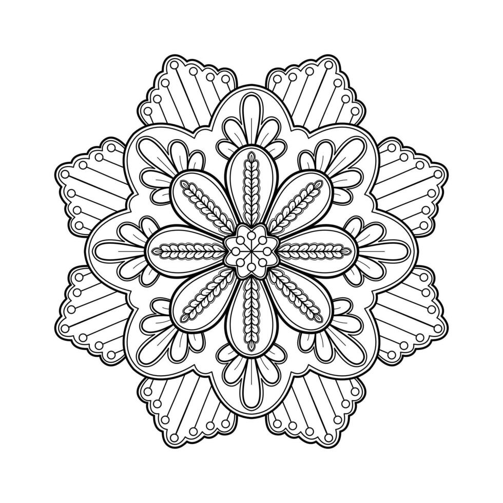 Vektor abstrakte Mandala-Muster. Kunst an der Wand. Malbuch Spitzenmuster das Tattoo. Design für ein Tapetenfarbenhemd und Fliesenaufkleberdesign, dekoratives Kreisornament im orientalischen Ethnostil