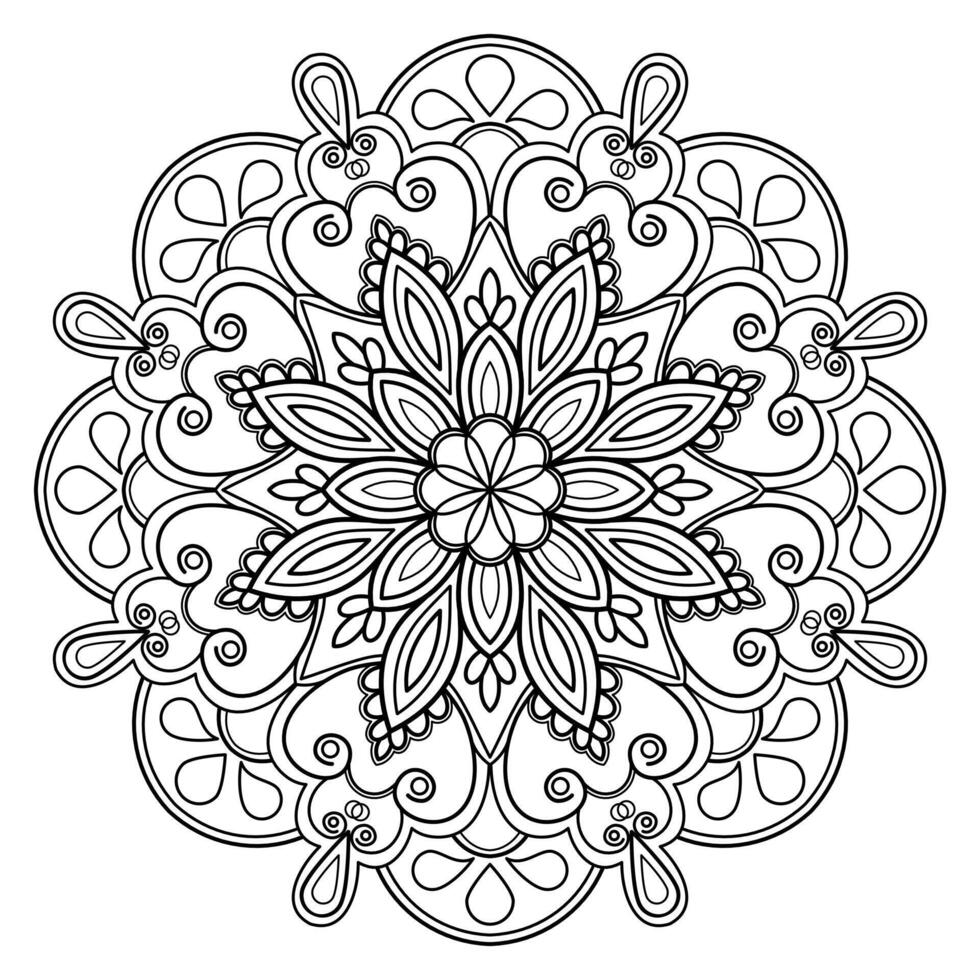 Vektor abstrakte Mandala-Muster. Kunst an der Wand. Malbuch Spitzenmuster das Tattoo. Design für ein Tapetenfarbenhemd und Fliesenaufkleberdesign, dekoratives Kreisornament im orientalischen Ethnostil