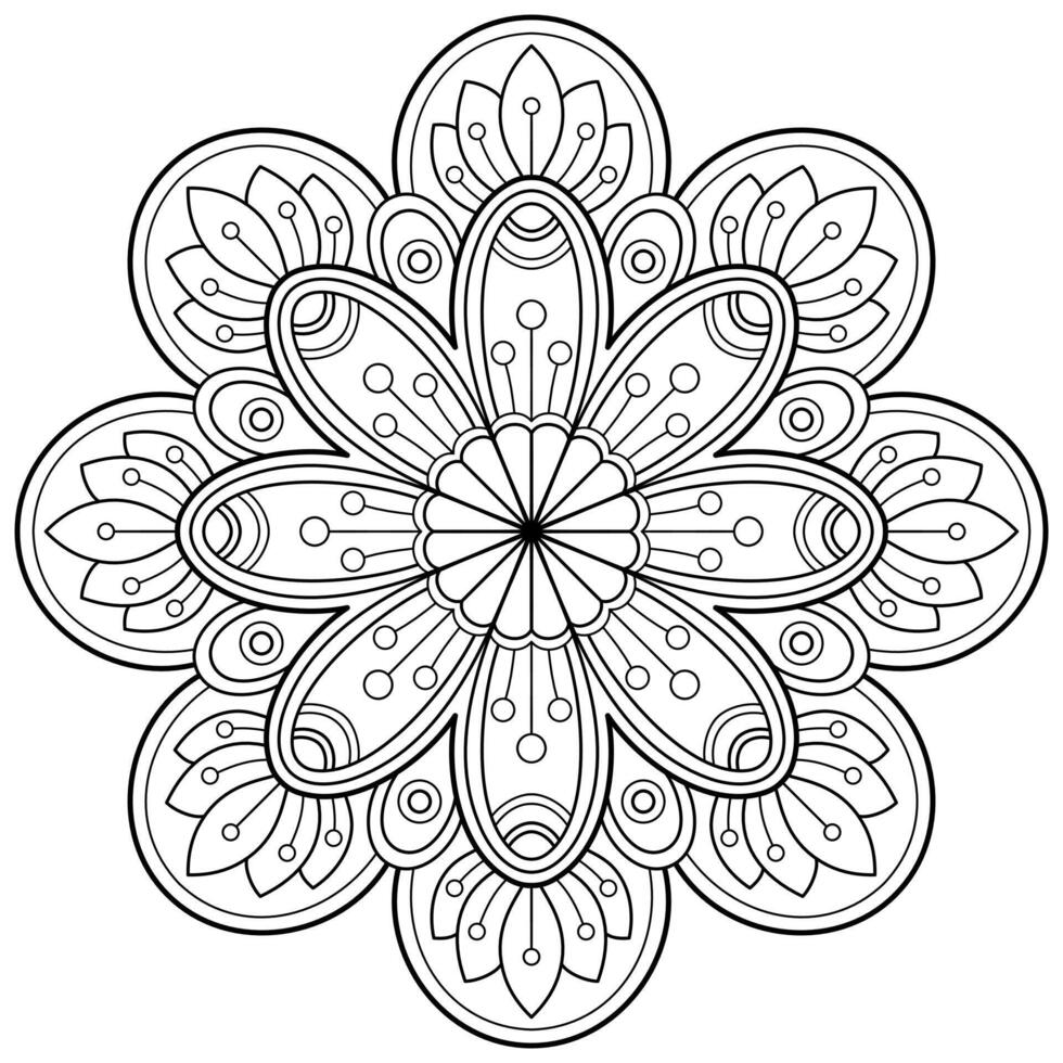 vektor abstrakt mandala mönster. konst på väggen. målarbok spetsmönster tatueringen. design för en tapetfärg skjorta och kakeldesign, dekorativ cirkelprydnad i etnisk orientalisk stil