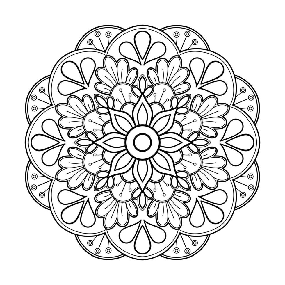 vektor abstrakt mandala mönster. konst på väggen. målarbok spetsmönster tatueringen. design för en tapetfärg skjorta och kakeldesign, dekorativ cirkelprydnad i etnisk orientalisk stil