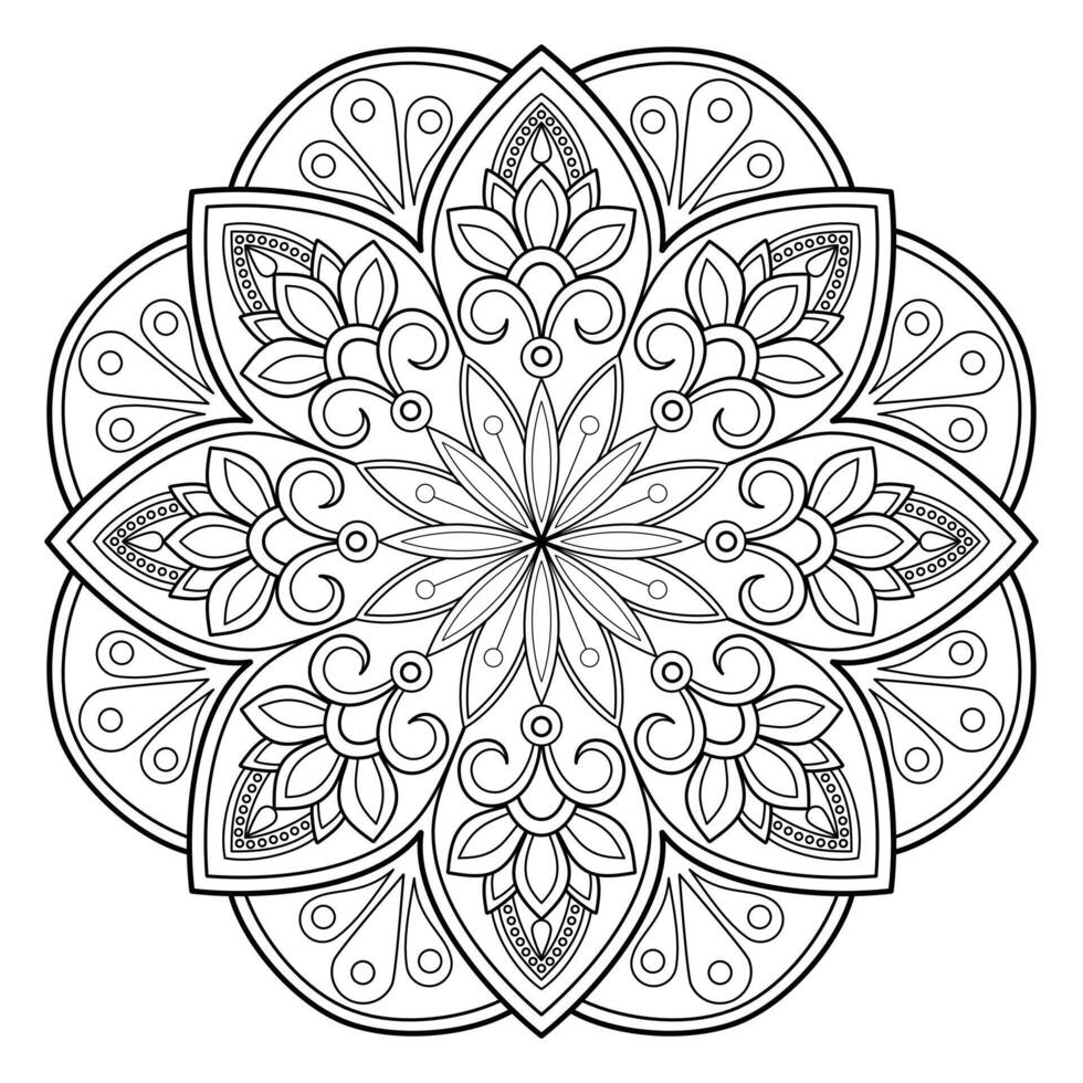 vektor abstrakt mandala mönster. konst på väggen. målarbok spetsmönster tatueringen. design för en tapetfärg skjorta och kakeldesign, dekorativ cirkelprydnad i etnisk orientalisk stil