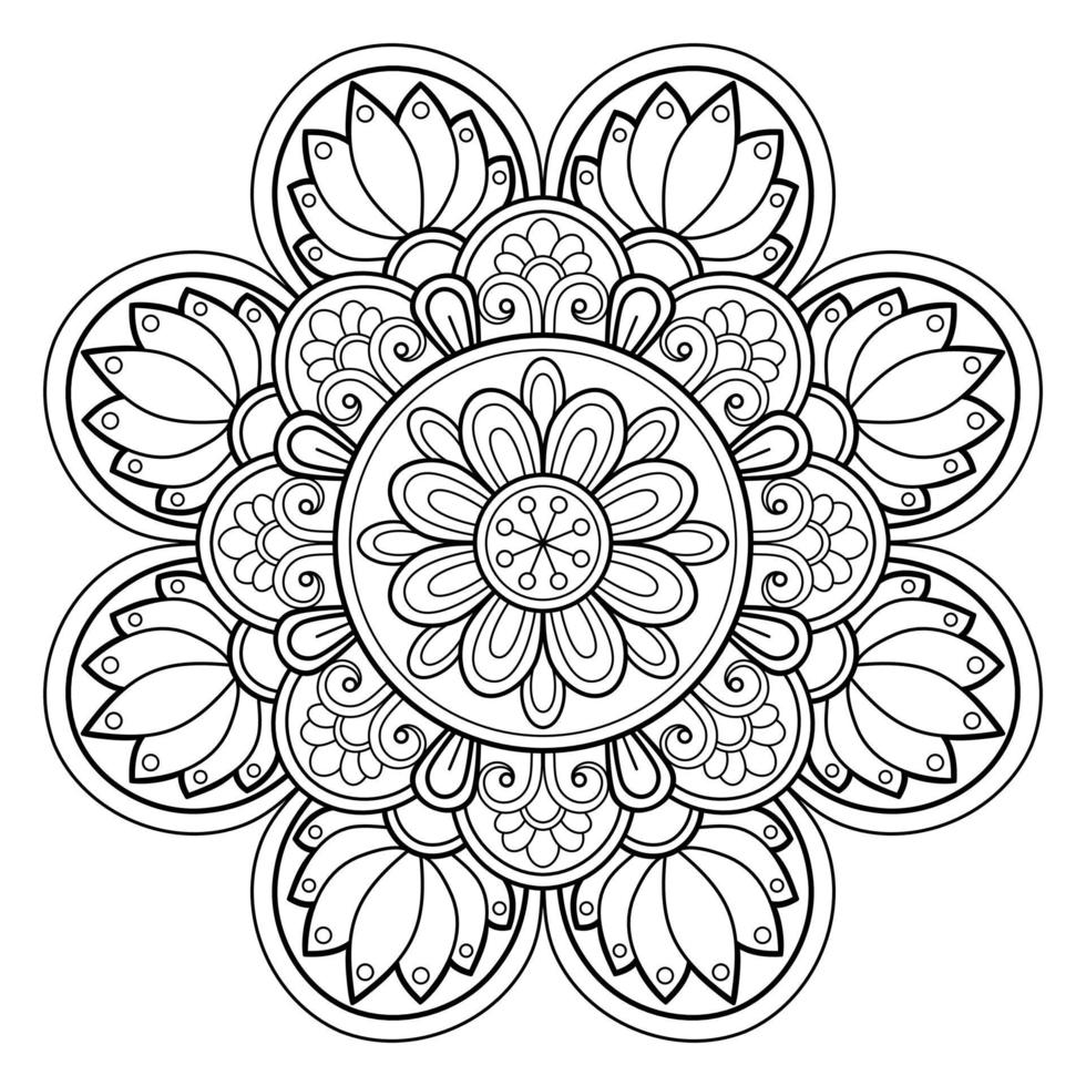 vektor abstrakt mandala mönster. konst på väggen. målarbok spetsmönster tatueringen. design för en tapetfärg skjorta och kakeldesign, dekorativ cirkelprydnad i etnisk orientalisk stil