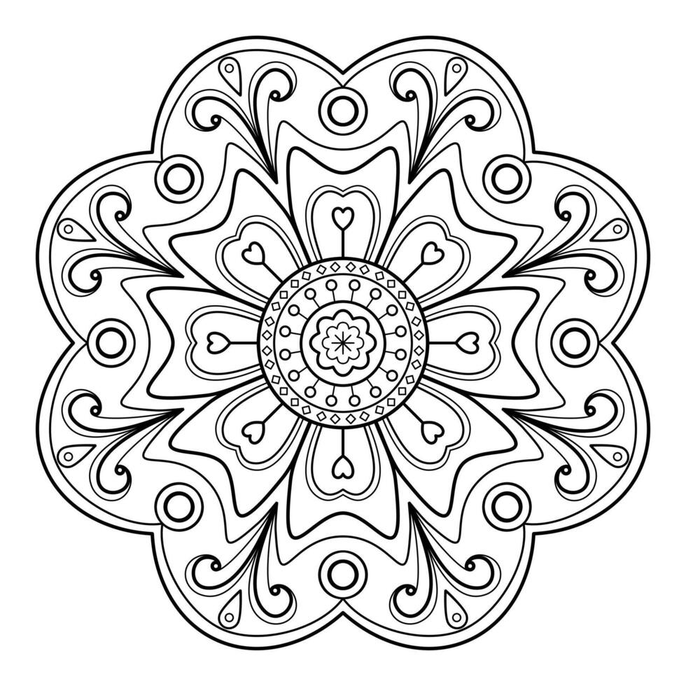 Vektor abstrakte Mandala-Muster. Kunst an der Wand. Malbuch Spitzenmuster das Tattoo. Design für ein Tapetenfarbenhemd und Fliesenaufkleberdesign, dekoratives Kreisornament im orientalischen Ethnostil