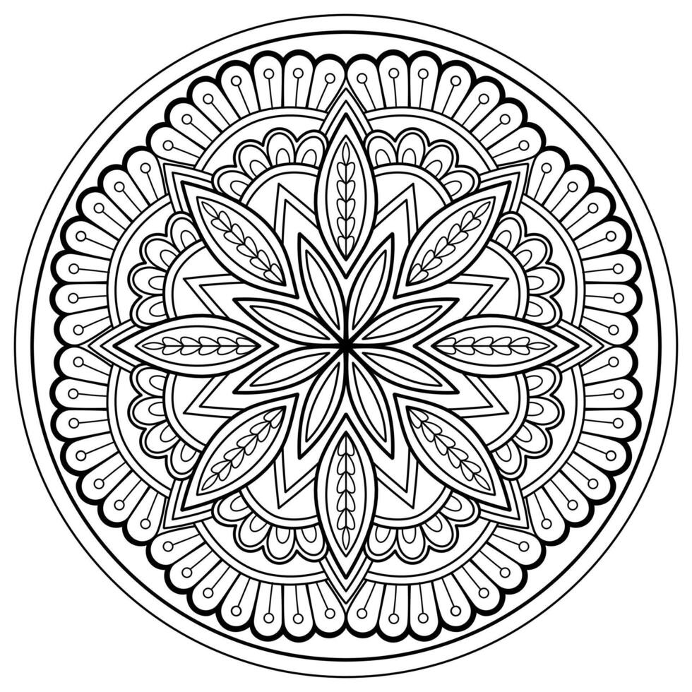 vektor abstrakt mandala mönster. konst på väggen. målarbok spetsmönster tatueringen. design för en tapetfärg skjorta och kakeldesign, dekorativ cirkelprydnad i etnisk orientalisk stil