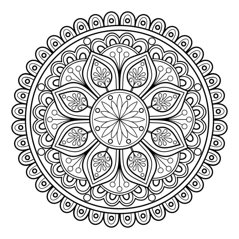 vektor abstrakt mandala mönster. konst på väggen. målarbok spetsmönster tatueringen. design för en tapetfärg skjorta och kakeldesign, dekorativ cirkelprydnad i etnisk orientalisk stil