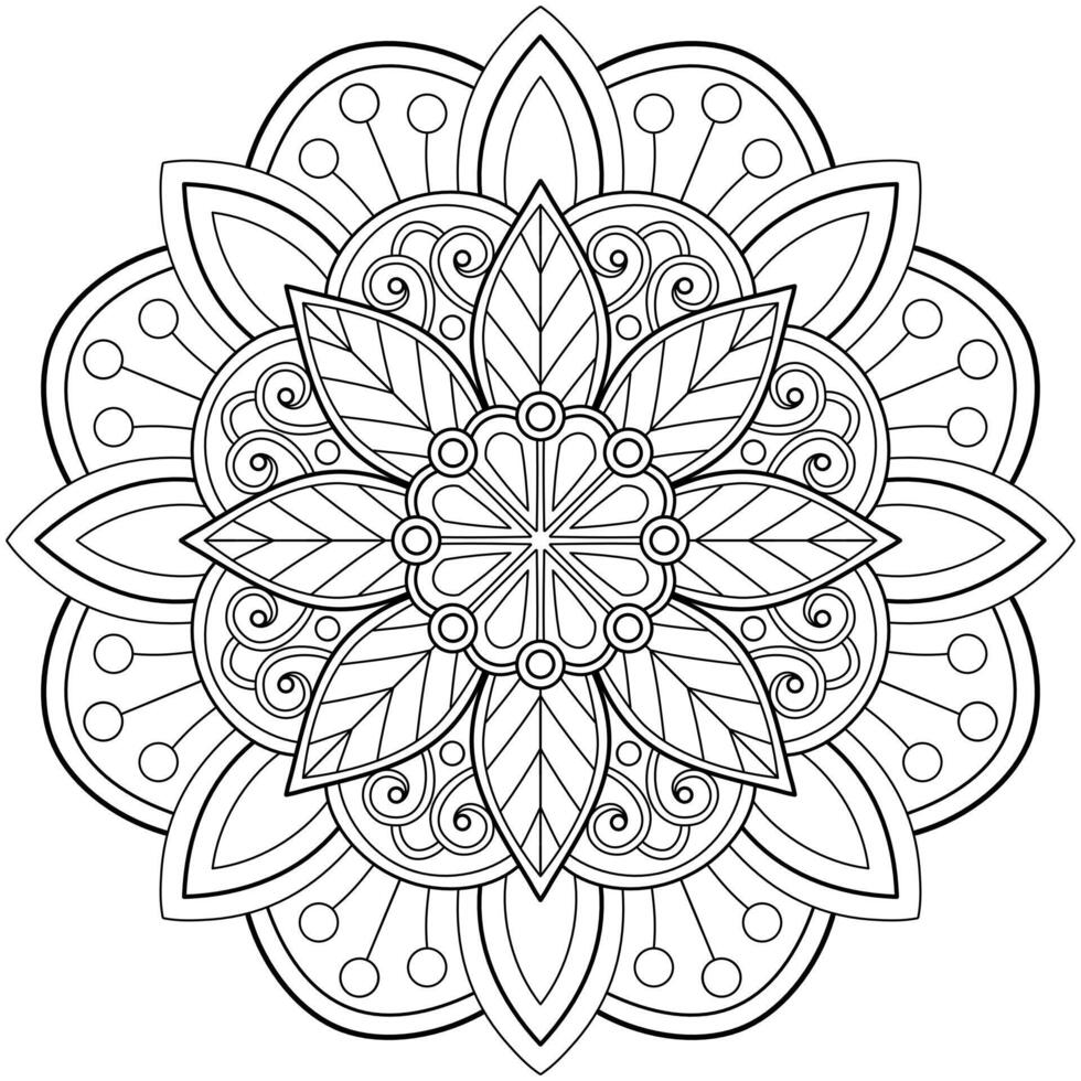 vektor abstrakt mandala mönster. konst på väggen. målarbok spetsmönster tatueringen. design för en tapetfärg skjorta och kakeldesign, dekorativ cirkelprydnad i etnisk orientalisk stil