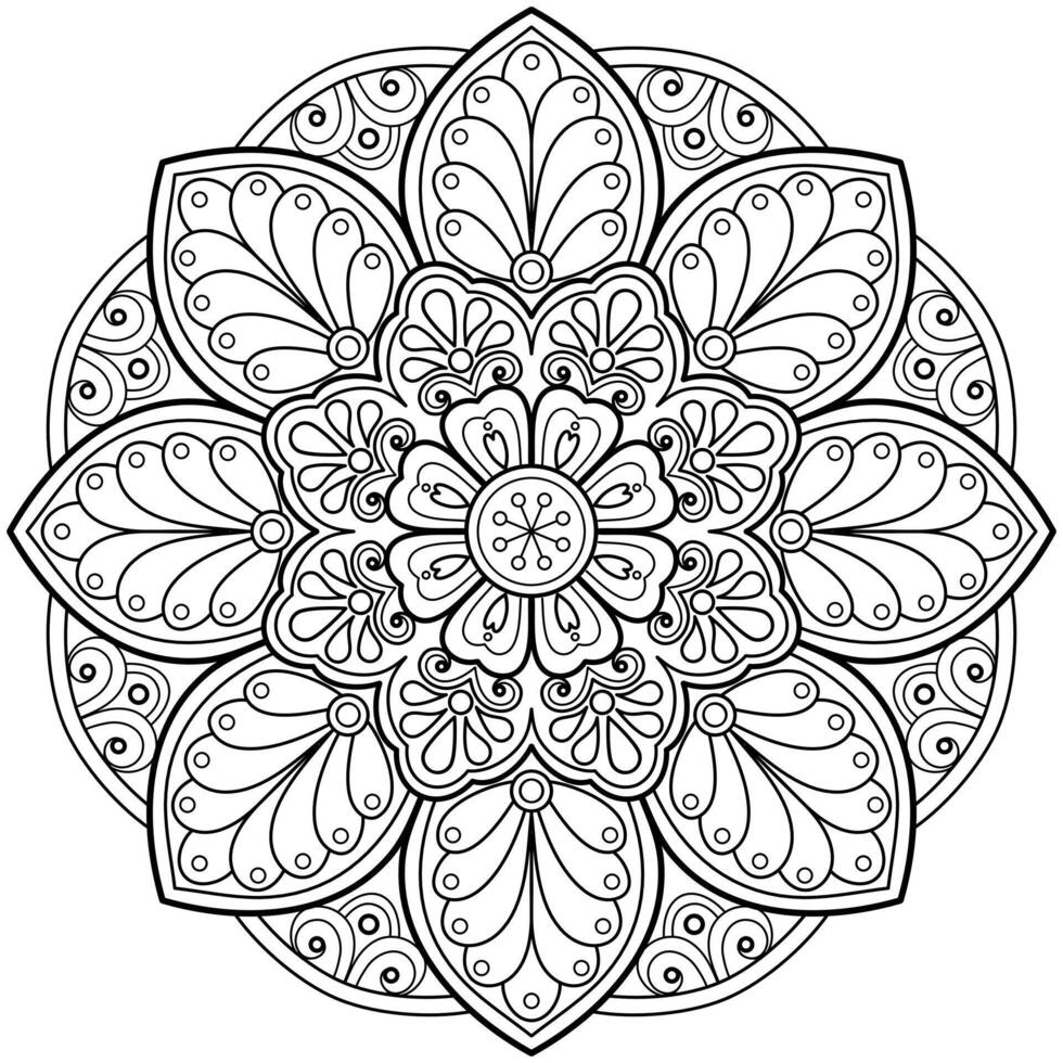 vektor abstrakt mandala mönster. konst på väggen. målarbok spetsmönster tatueringen. design för en tapetfärg skjorta och kakeldesign, dekorativ cirkelprydnad i etnisk orientalisk stil