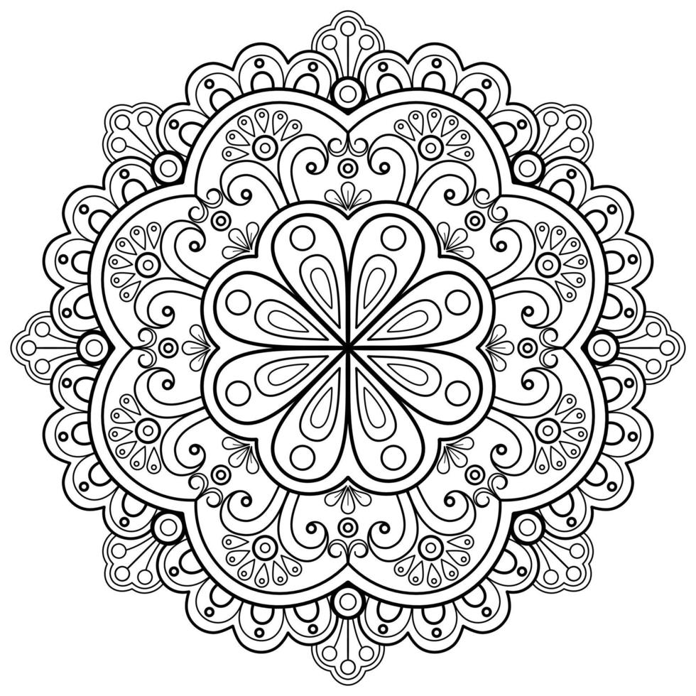 Vektor abstrakte Mandala-Muster. Kunst an der Wand. Malbuch Spitzenmuster das Tattoo. Design für ein Tapetenfarbenhemd und Fliesenaufkleberdesign, dekoratives Kreisornament im orientalischen Ethnostil