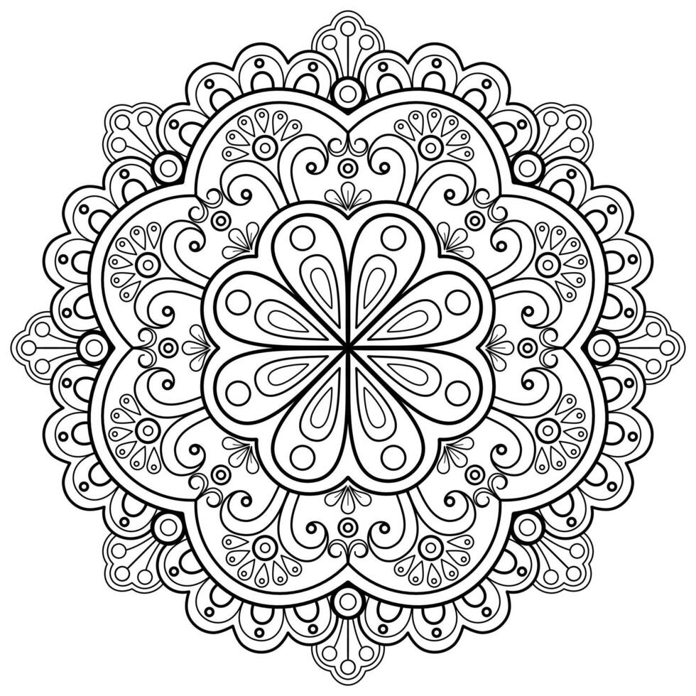 vektor abstrakt mandala mönster. konst på väggen. målarbok spetsmönster tatueringen. design för en tapetfärg skjorta och kakeldesign, dekorativ cirkelprydnad i etnisk orientalisk stil