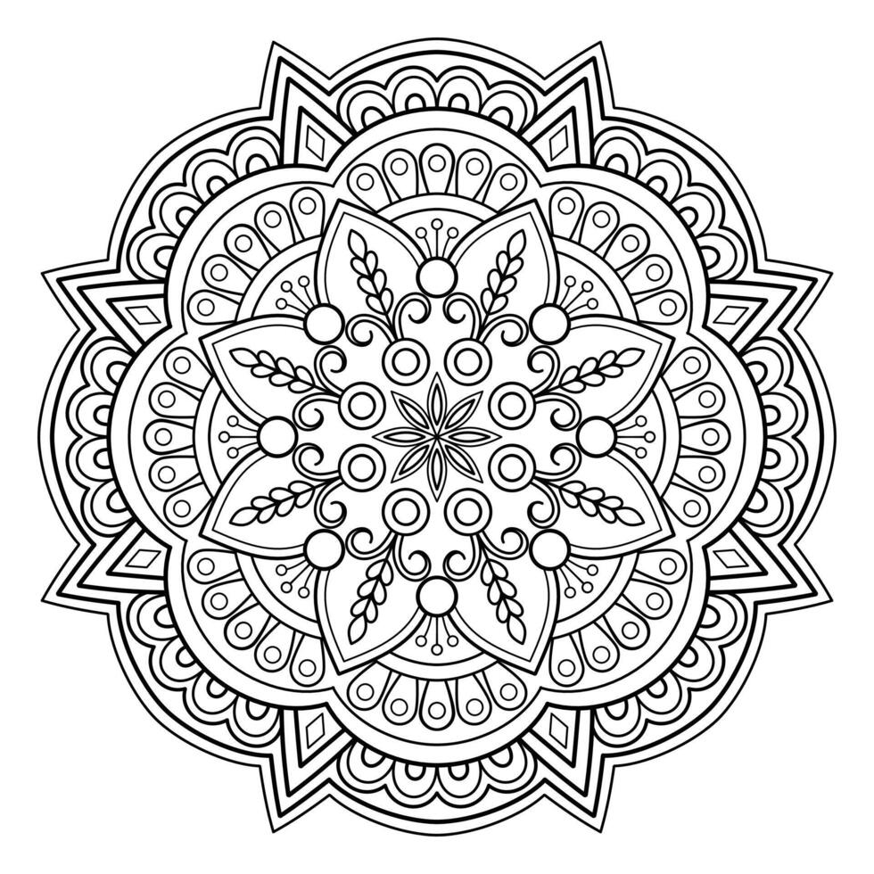 vektor abstrakt mandala mönster. konst på väggen. målarbok spetsmönster tatueringen. design för en tapetfärg skjorta och kakeldesign, dekorativ cirkelprydnad i etnisk orientalisk stil