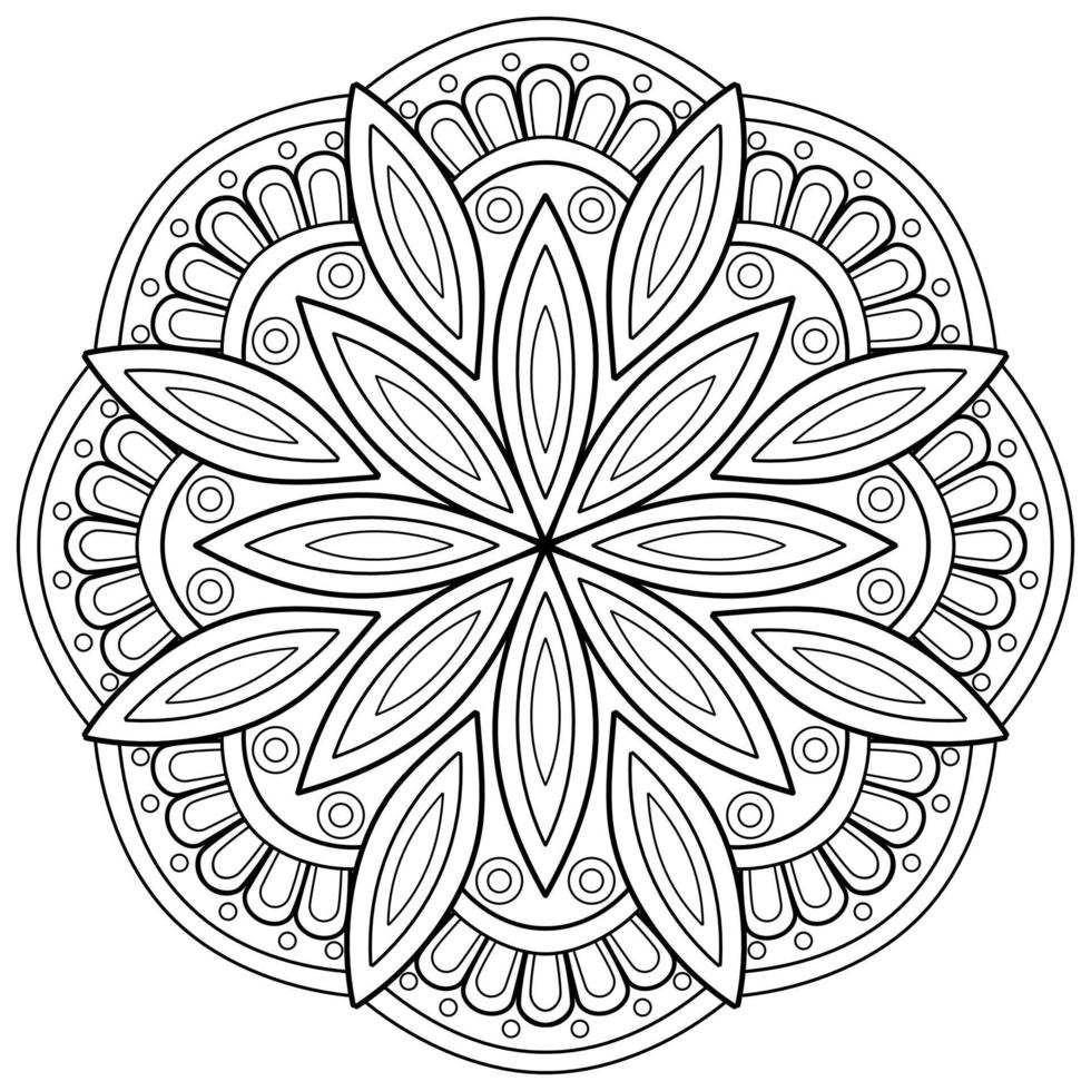 Vektor abstrakte Mandala-Muster. Kunst an der Wand. Malbuch Spitzenmuster das Tattoo. Design für ein Tapetenfarbenhemd und Fliesenaufkleberdesign, dekoratives Kreisornament im orientalischen Ethnostil