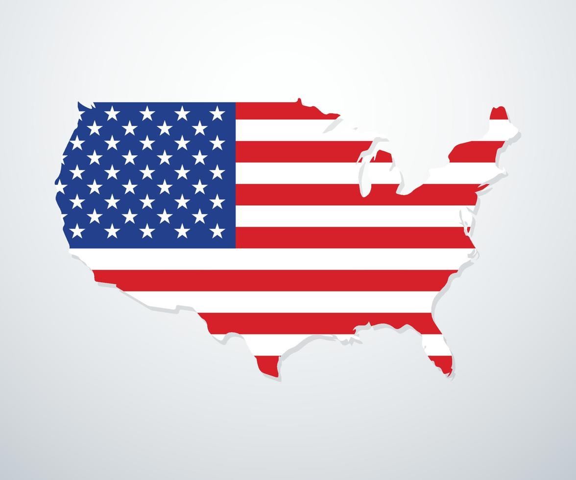 Usa-Karte mit Flagge. Vektor-Illustration vektor