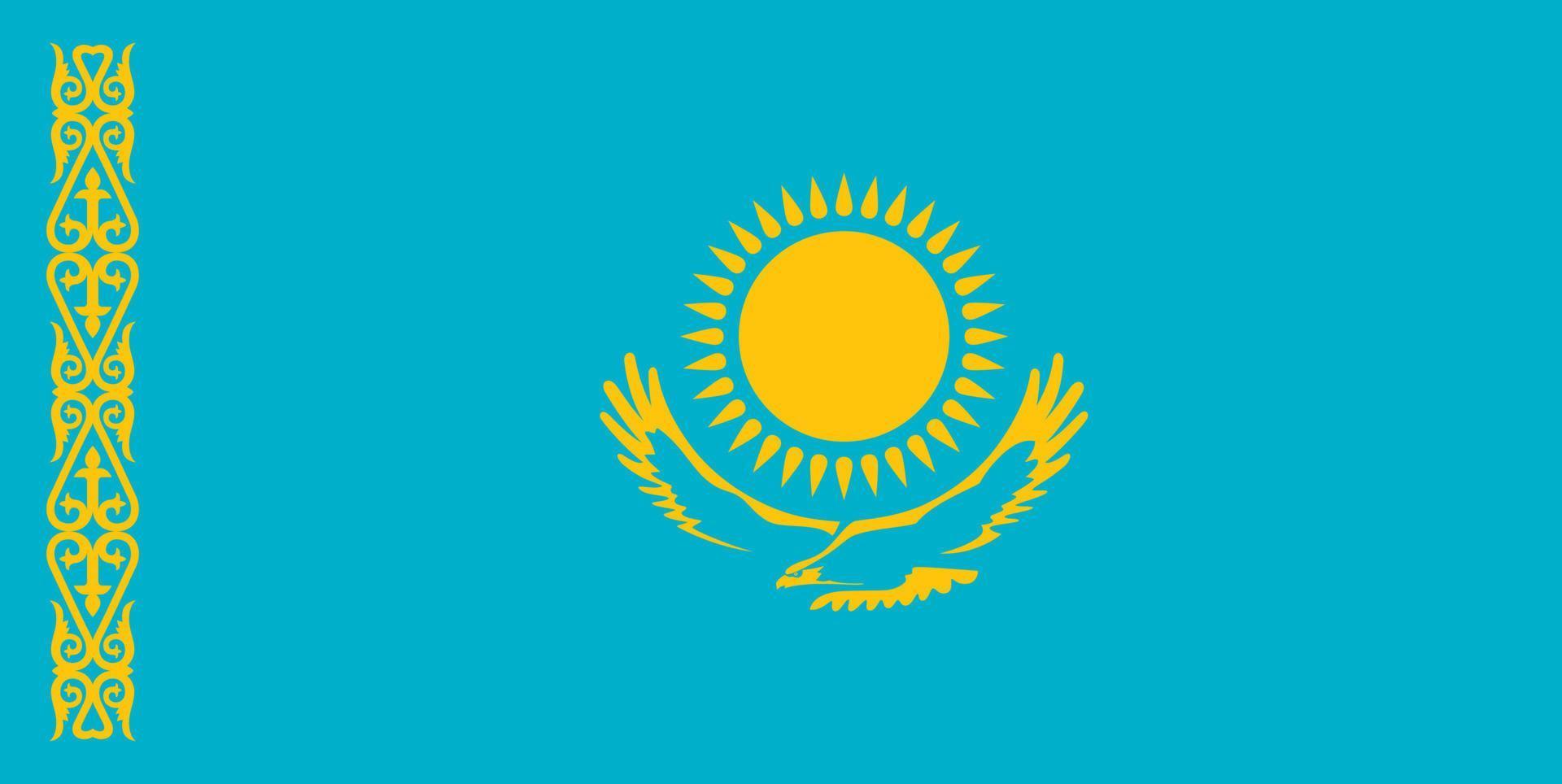 kazakstans flagga standardstorlek i asien. vektor illustration