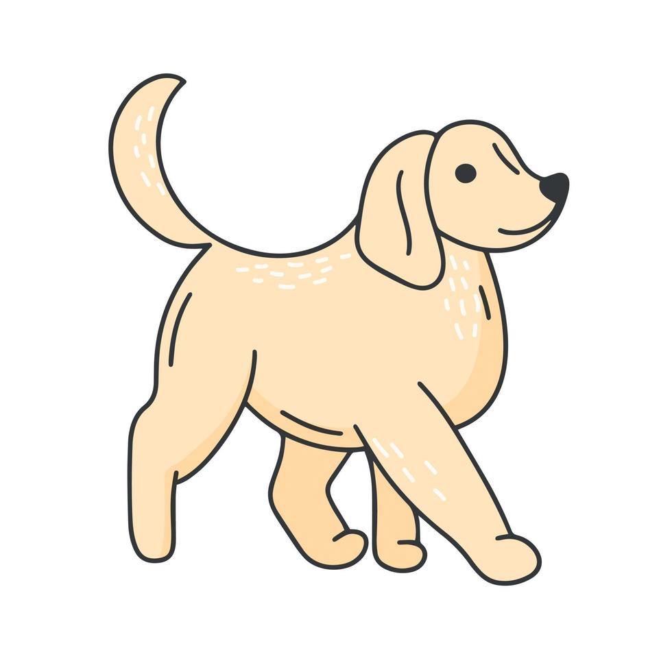 Hund isoliert Doodle-Stil vektor