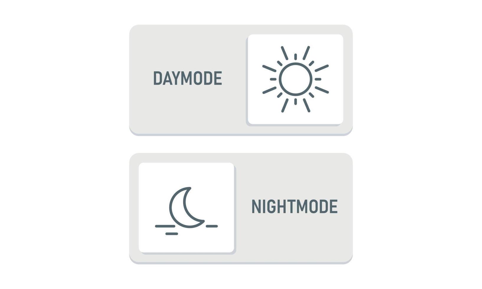 dagläge och nattlägesomkopplarikon. dag natt-knapp. växla mellan ljus och mörkt läge. enhetsgränssnitt. vektor illustration