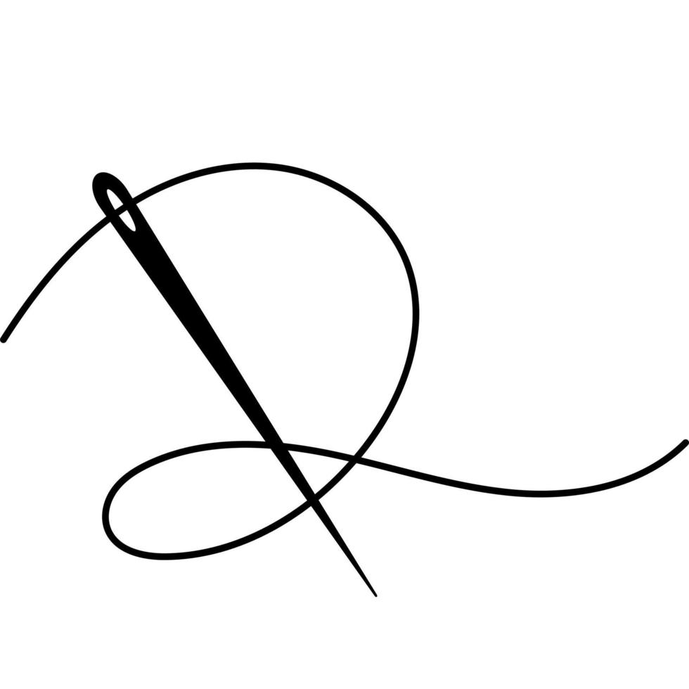 nål och tråd linje ikon. vektor illustration